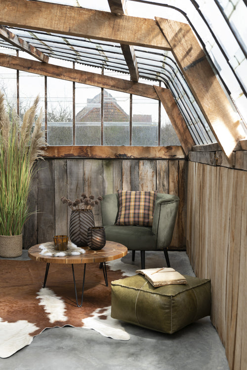 J-Line vaas Gekerfd - glas - bruin - small - Ø 15.5 cm