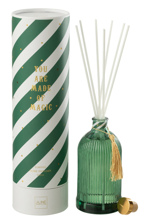 J-Line geurolie + stokjes Magic - wit/groen - large - vtwonen shop