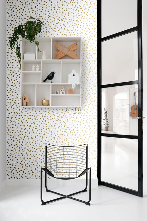 ESTAhome behang terrazzo wit en goud - 0,53 x 10,05 m - 139133 - vtwonen shop