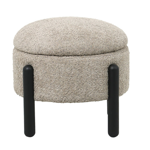 Giga Meubel Poef Charlise - Taupe - Stof/Metaal - 45x45x36cm - vtwonen shop