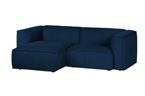 noo.ma Lobi 3‑zits hoekbank Storm Blue Corduroy - links, 243x120x73,5 cm