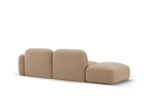 Cosmopolitan Design linker modulaire bank Sydney 3-zits, flueel, zand - 90x295x70cm