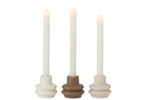 J-Line kandelaar Buoys - porselein - mix - 3 stuks