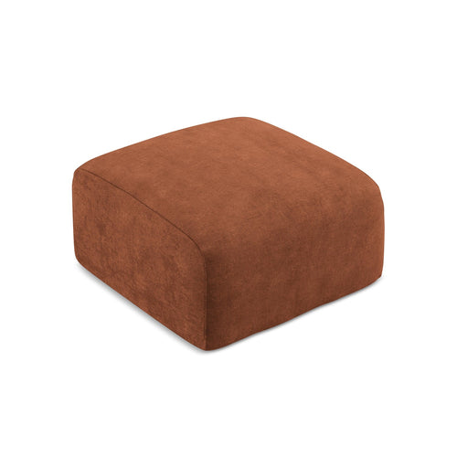 LaMiaSofa Poef Savona - chenille stof - terracotta - 65x65x40
