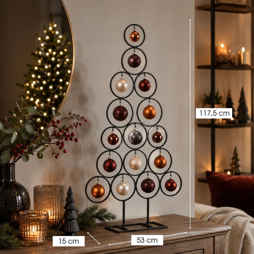 Mica Decorations Decoratie Boom voor Kerstballen - Kerstboom voor 16 Kerst Ornamenten - Sierboom Ijzer - Kerstdecoratie voor Binnen - L53 x B15 x