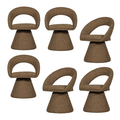 WOOOD eetkamerstoel Winter - Melange - Zand - Set van 6 - vtwonen shop