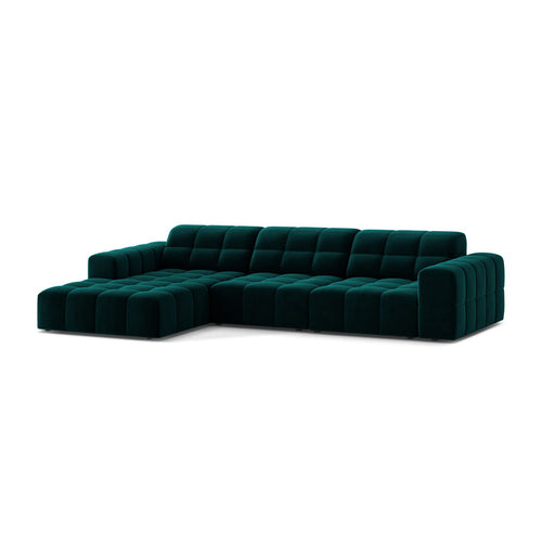 Cosmopolitan Design - Linker hoekbank Chicago 4-zits, flueel diepe olie - 167x294x78cm