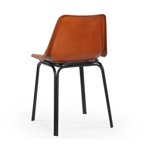 Signature - ROCKIE Leren stoel L45 cm - Zwart - 46x45x76 cm