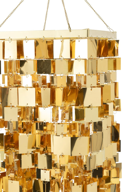 J-Line lampenkap Kandelaar Vierkant - kunststof - goud - medium