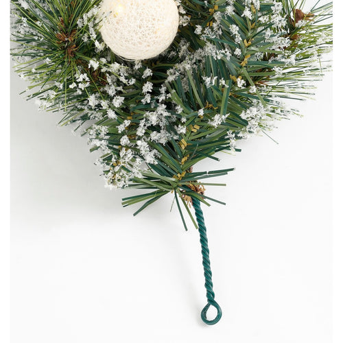 Black Box Trees Kaprun slinger groen frosted zilver warm wit 20L 180 TIPS battery operated en timer - l270xd25cm