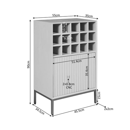 StarFurn Wijnkast Madison - Bruin Hout - 55x35x90cm - vtwonen shop