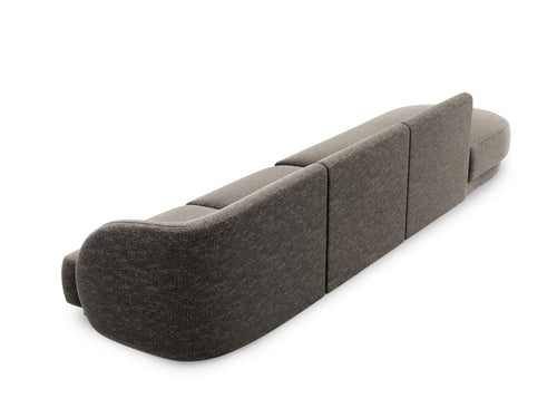 Micadoni linker bank Miley 4-zits, chenille, grijs - 90x323x70cm