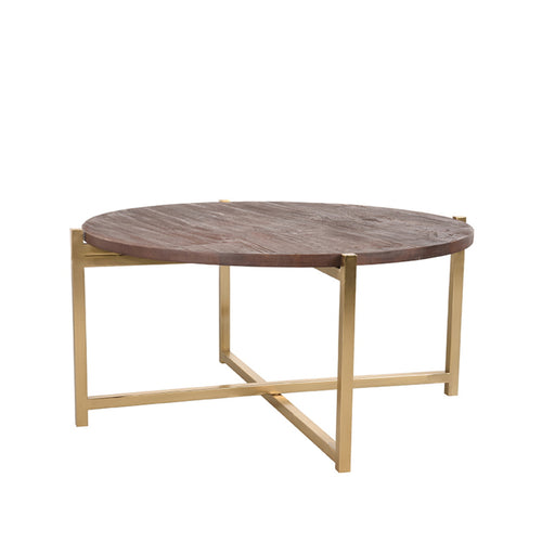 LABEL51 Salontafel Dox - Bruin/Goud - 70x70x35cm