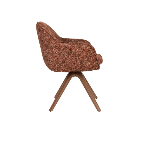 Housecraft Living Batoul Eetkamerstoelen Armleuning Terra/ Rood - Set van 2