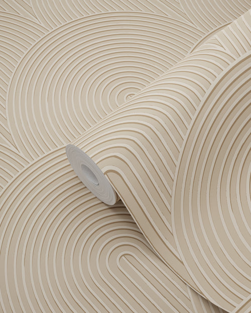 ESTAhome behang 3D-motief donker beige - 50 x 900 cm - 131102 - vtwonen shop