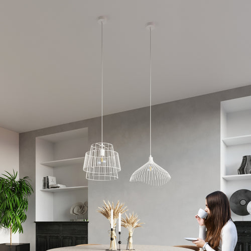 Sollux Lighting Hanglamp GATE wit - 35x35x130cm