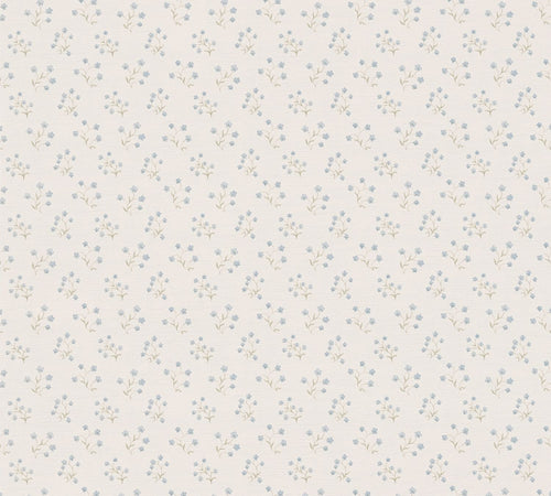 Livingwalls behang bloemmotief crème, blauw en grijs - 53 cm x 10.05 m - AS-390742 - vtwonen shop