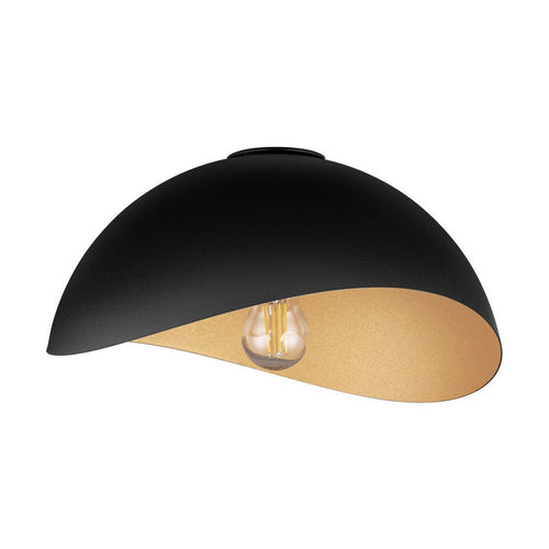 Nova Luce OPSI Plafondlamp met komvormige kap van 30 cm, halfverzonken, zandkleurig zwart, goudkleurig, E27 fitting, 1x12W
