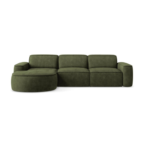 LaMiaSofa hoekbank links Melissa - chenille stof - olijf - 284x166x70