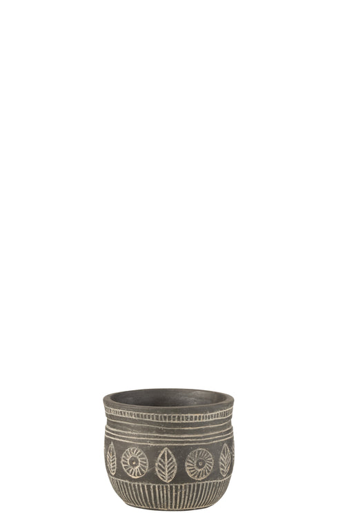 J-Line bloempot Fresco - cement - grijs - small - 2 stuks - Ø 13 cm - vtwonen shop