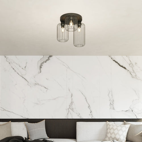 Emibig plafondlamp Barn - 3 lichts - 30  x 35   cm - zwart - vtwonen shop