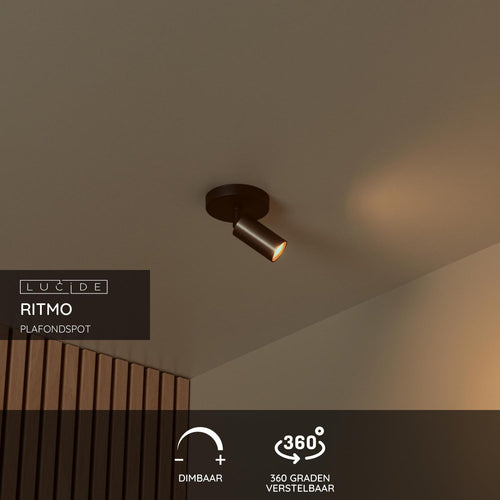 Lucide plafondspot RITMO - 1xGU10 (MR11) - Koffie