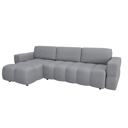 Sia Home - Hoek slaapbanken links GABRIEL - Geweven stof - Beton grijs - 286cm - vtwonen shop