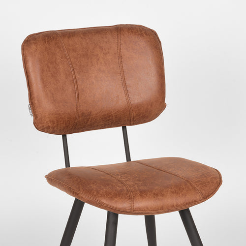 LABEL51 Eetkamerstoel Fos - Cognac - Zithoogte 50cm - Set van 2 - vtwonen shop