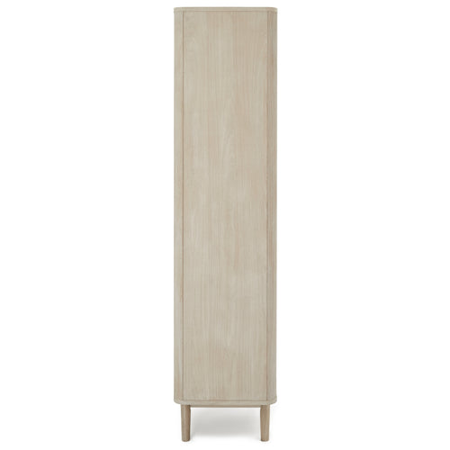 Furnhouse vitrinekast Nyborg - Witte olie - MDF, Eikenfineer, Glas - 45x100x190