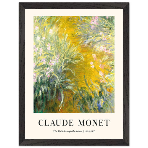 Artfulprints Poster met Lijst Claude Monet - The path through the irisis   - 30x40 cm - Groen