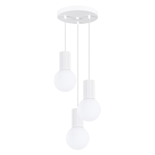 Sollux Lighting Hanglamp HALO 3P wit - 25x25x125cm