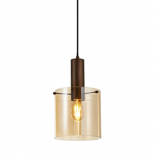 Searchlight hanglamp Sweden - 1 lichts - 20  x 120   cm - bruin