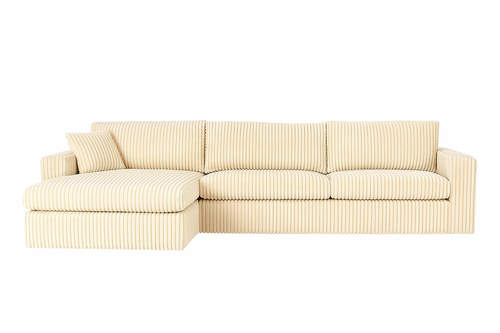 MySofa Hoekbank Teddy - Beige Teddy - Links - 271x199x91cm