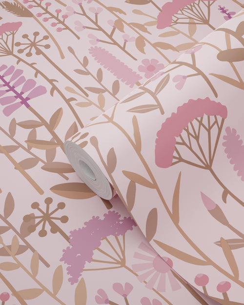 ESTAhome behang veldbloemen roze - 50 x 900 cm - 131551 - vtwonen shop