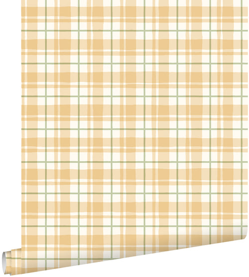 ESTAhome behang ruitjes geel en groen - 50 x 900 cm - 131950