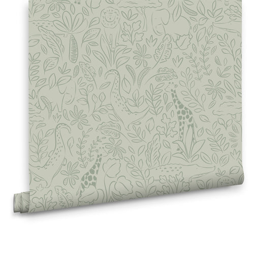 Little Dutch Vliesbehang - Safari Dreams Sage