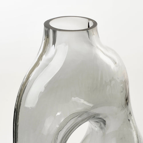 Mica Decorations Jay Vaas - L19 x B11 x H25 cm - Glas - Lichtgrijs - vtwonen shop