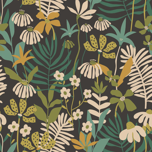 ESTAhome behang tropische bladeren en bloemen groen en meerkleurig - 50 x 900 cm - 131000 - vtwonen shop