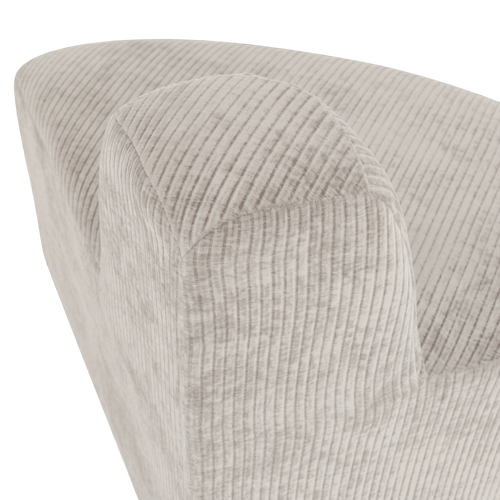 WOOOD eetbank hoek rond rugleuning Mojo Base - Rib - Ecru - 83x76x76