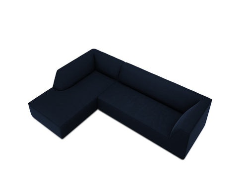 Micadoni linker hoekbank Ruby 4-zits, flueel, koningsblauw - 180x273x69cm