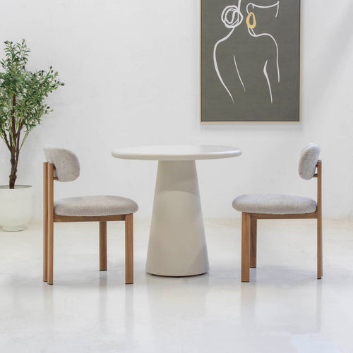 DÉJA Living Eettafel Brunn - Rond Beige Eco Composiet - 80cm - vtwonen shop