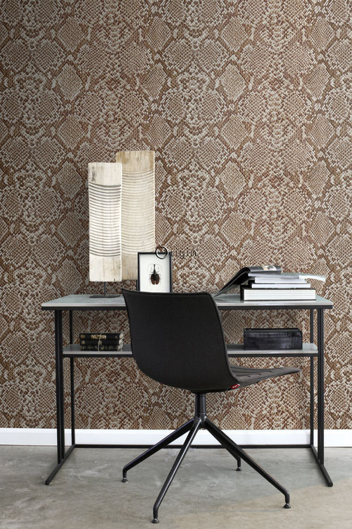 Origin Wallcoverings fotobehang slangenprint bruin - 100 x 279 cm - 357243 - vtwonen shop