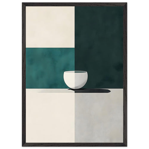 Artfulprints Poster met Lijst Boho – Cup and shape   - 50x70 cm - Zwart / Wit