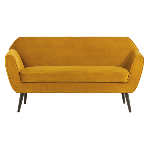 WOOOD bank 150 cm Rocco - Velvet - Okergeel - 75x150x82