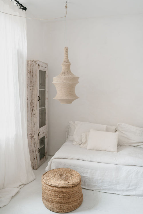 NOA MAY Hanglamp Ubud - beige - katoen - Ø 40 x h 80 cm