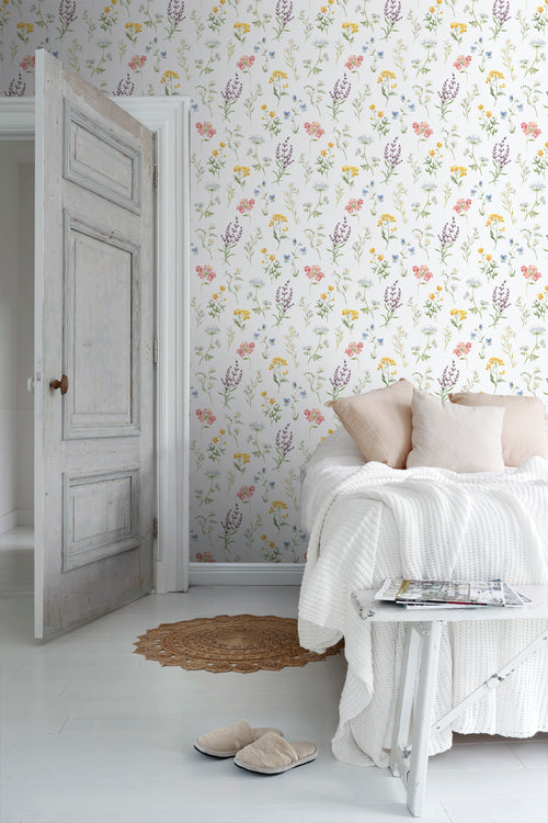 Sanders & Sanders behang bloemen wit en meerkleurig - 53 cm x 10 m - 640170 - vtwonen shop