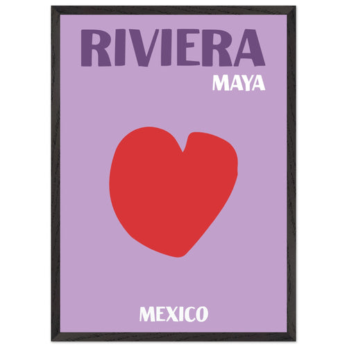 Artfulprints Poster met Lijst Mexico - Riviera Maya   - 50x70 cm - Paars