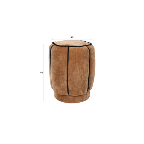 Dutchbone Donna Poef Velours Lichtbruin