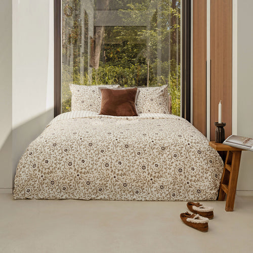 Walra - Dekbedovertrek Brush & Bloom - 240x220 cm - Zand