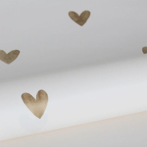ESTAhome behang hartjes glanzend goud en beige - 53 cm x 10.05 m - 138865